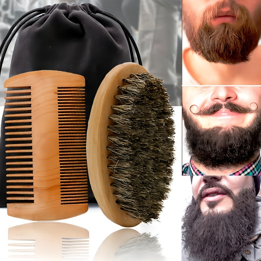 3pcs Men's Beard Grooming & Trimming Tool Set