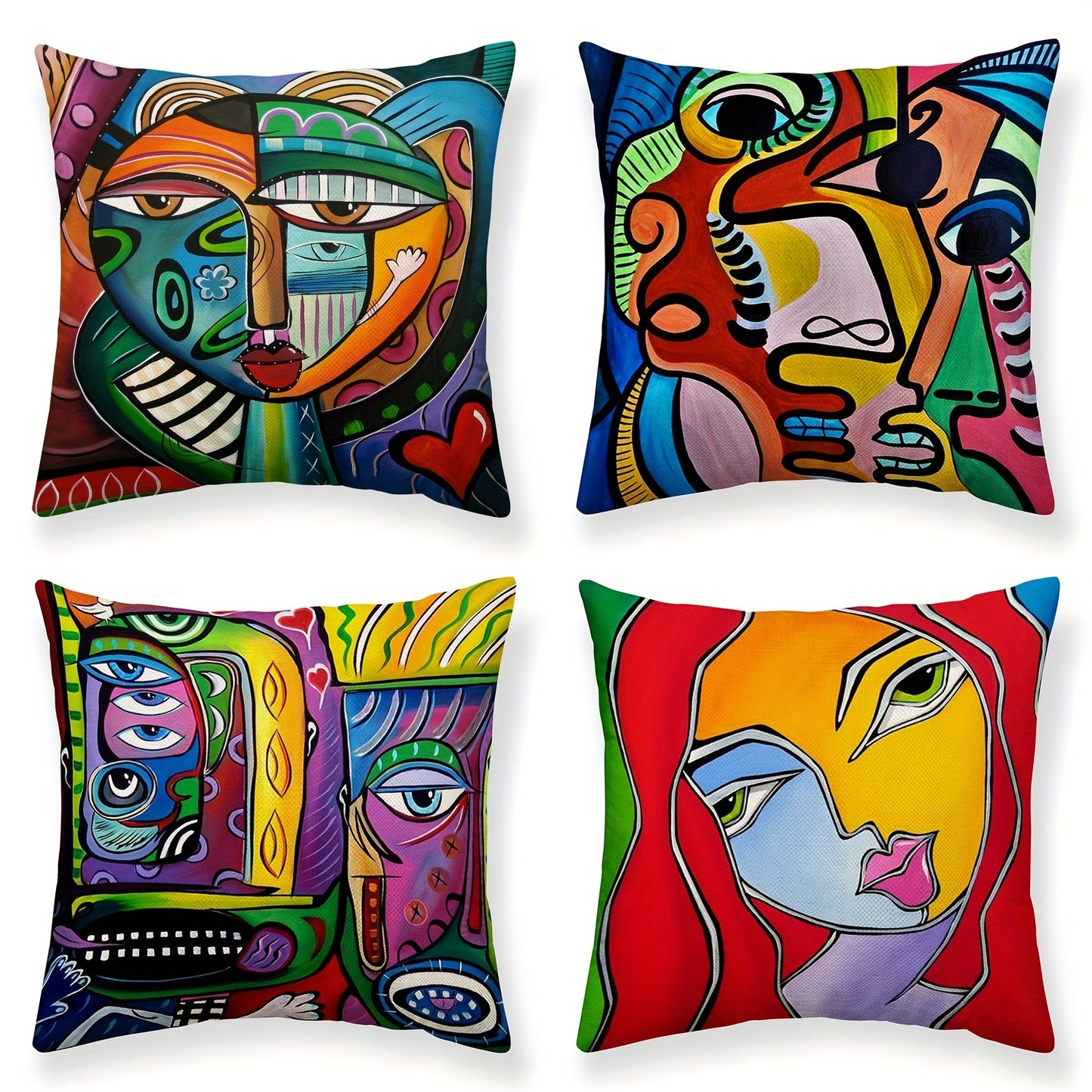 4pcs Impressionist Pillow Cover