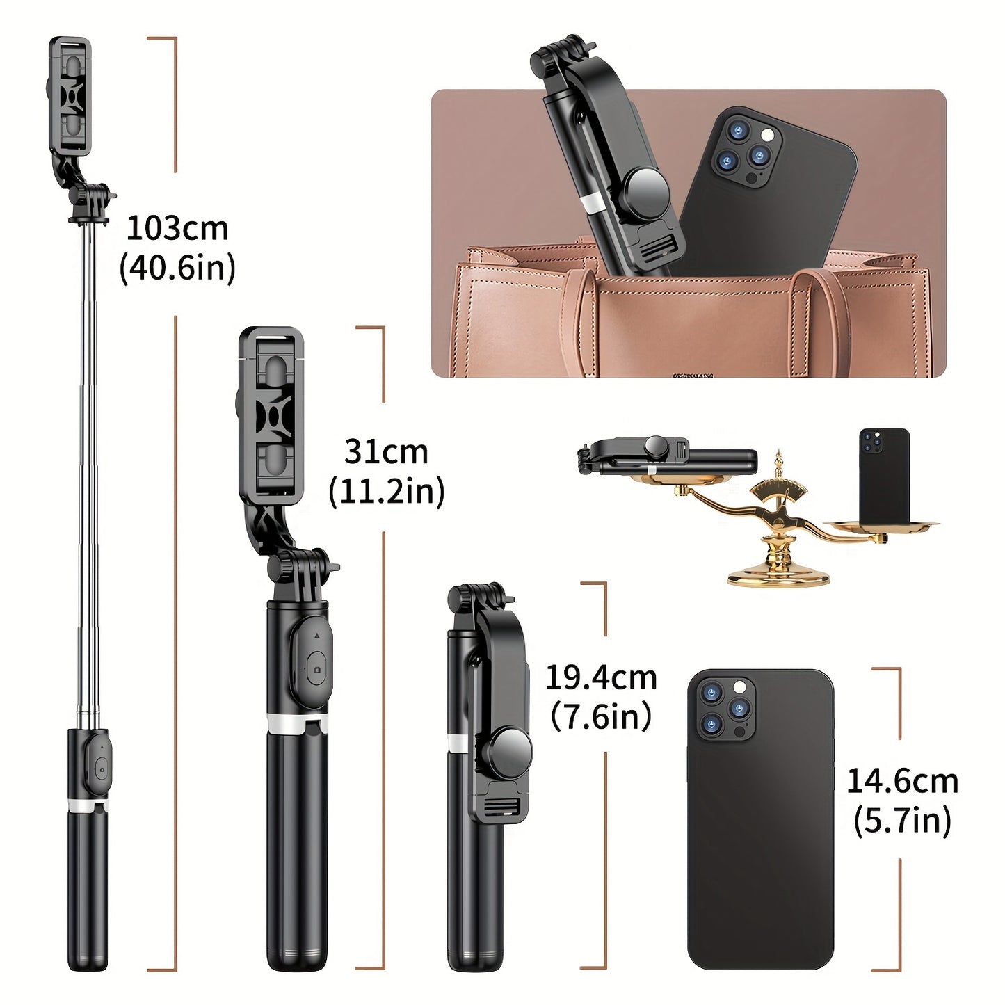 40" Cell Phone Selfie Stick Tripod