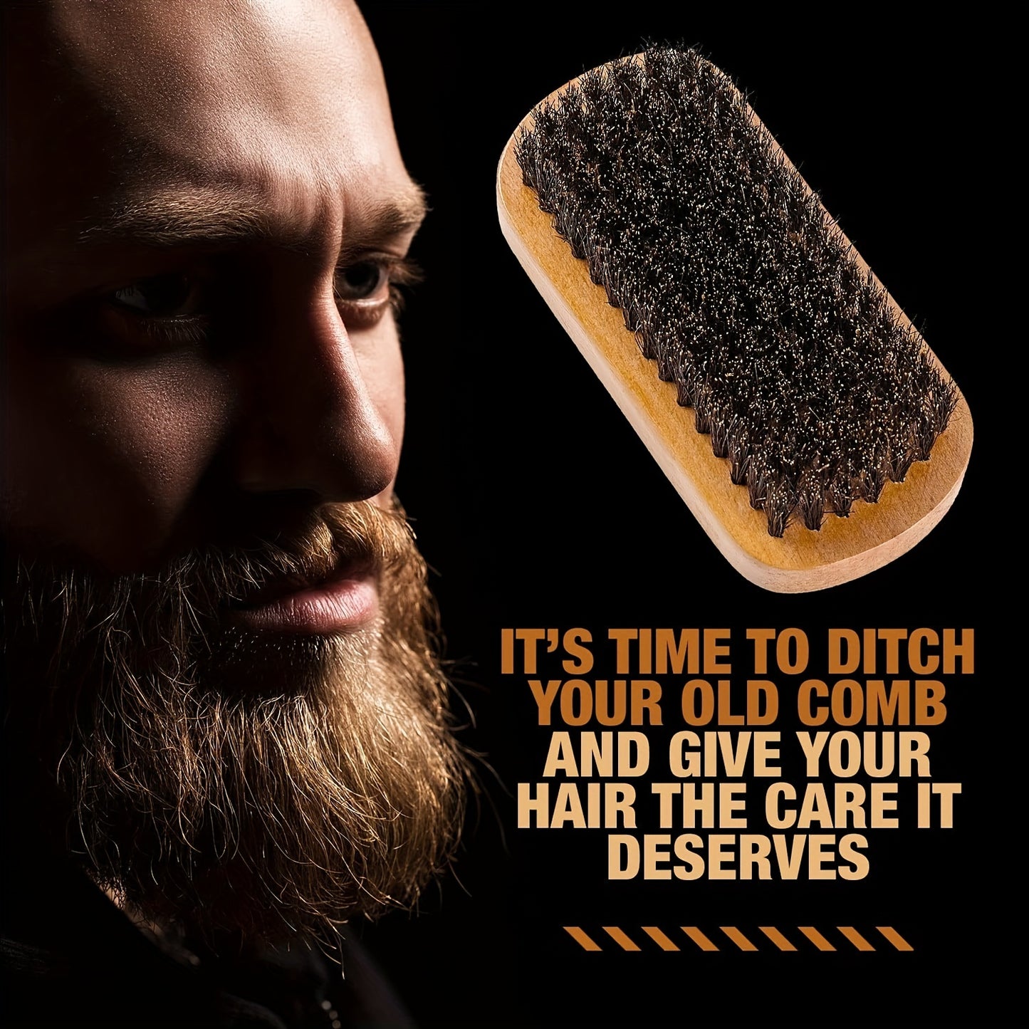 Wooden Beard Brush and Comb Set for Men